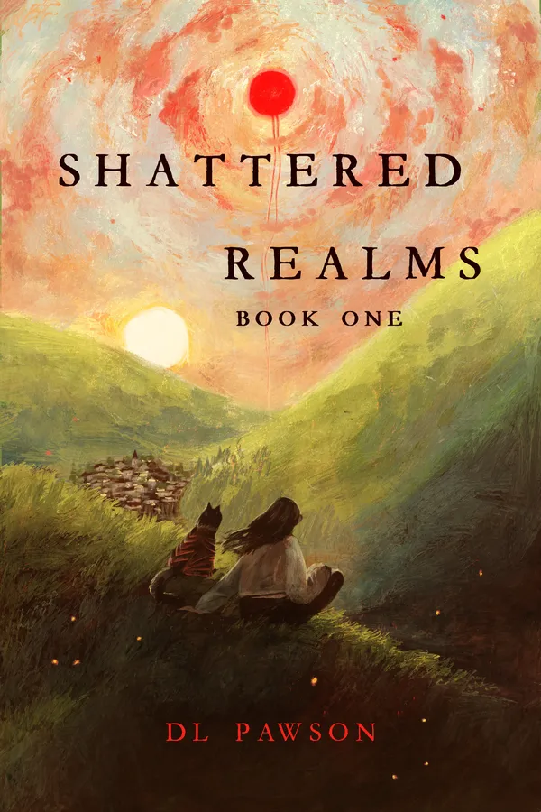 Shattered Realms Book One cover — a LitRPG cozy fantasy novel by DL Pawson