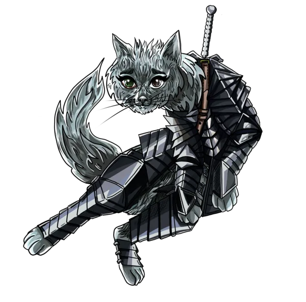 Mimi the armored cat — the feline hero of Shattered Realms cozy fantasy